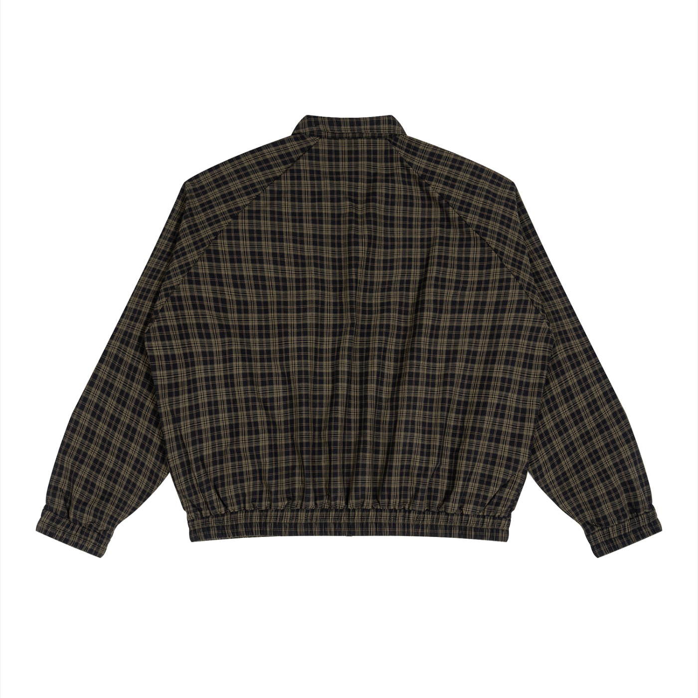 Plaid track quarter-zip
